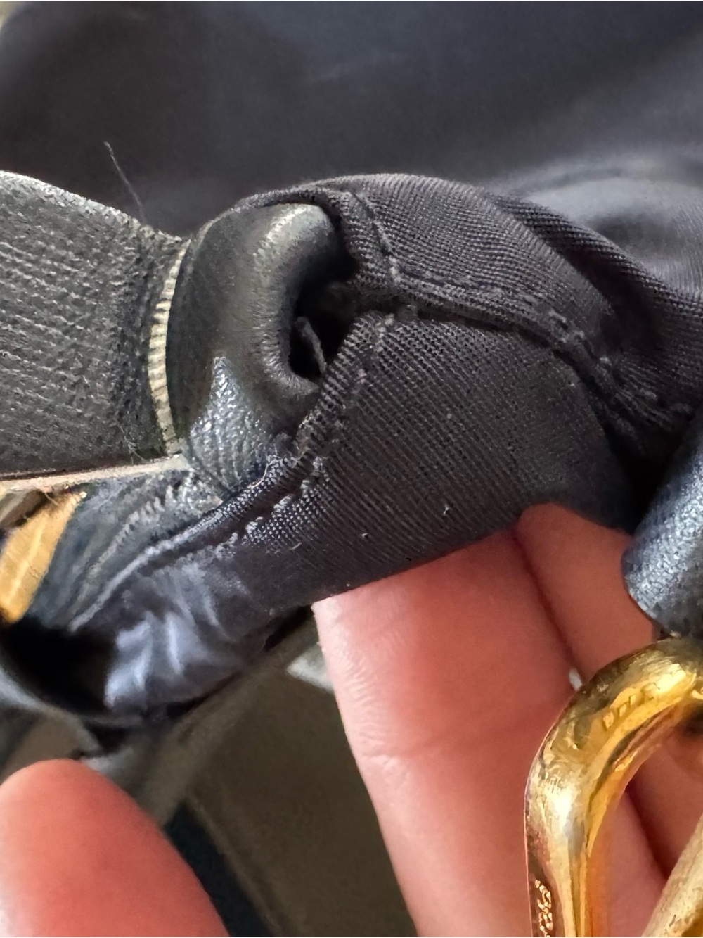 Prada Black Nylon Shoulder Tote with Gold Hardware - Picture 9 of 16